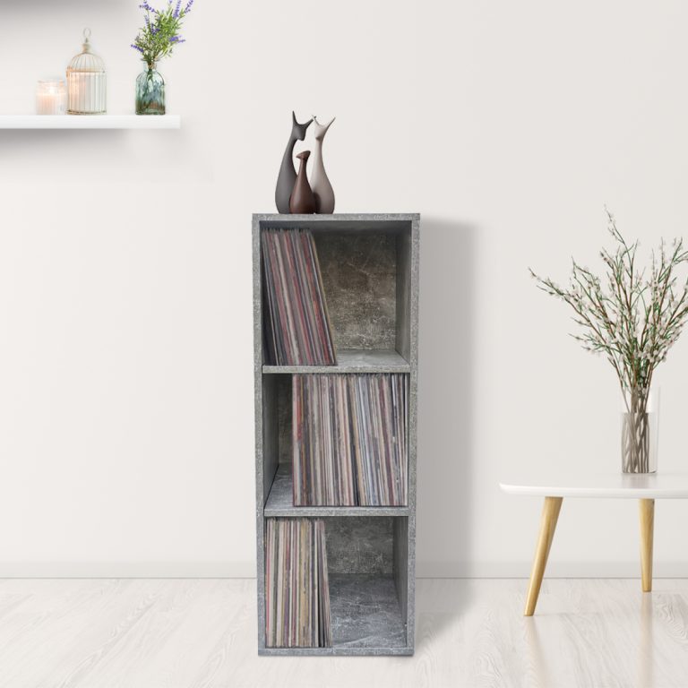 Meuble de rangement vinyle Lp records - rangement disques vinyles lp - bibliothèque - 3 compartiment - image alternative