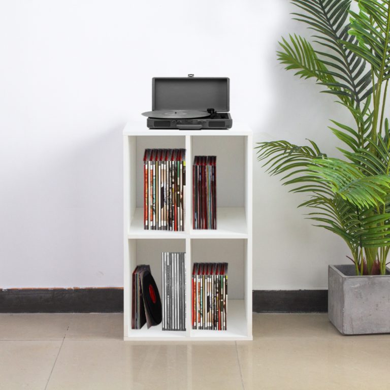 Meuble vinyle lp record - rangement disques lp - meuble platine vinyle - blanc - image alternative