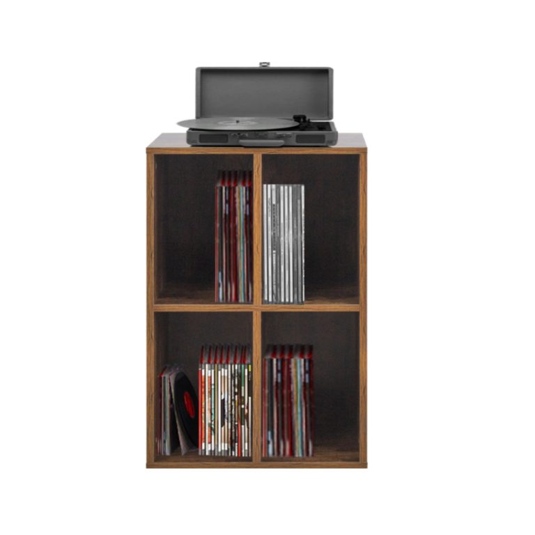 Meuble pour disques vinyle lp - rangement des disques lp - meuble pour tourne-disque - brun