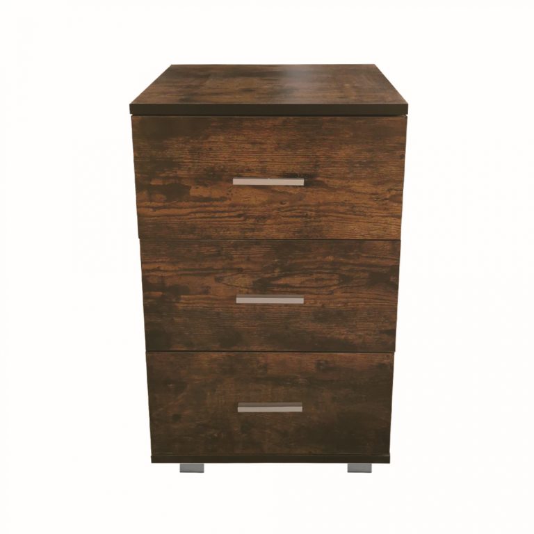 Table de chevet - table d'entrée - 3 tiroirs - hauteur 63 cm - marron vintage