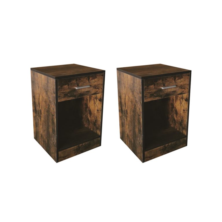 VDD - Table de chevet - Lot de 2 tables de chevet - Tables de chevet - Table de chevet marron
