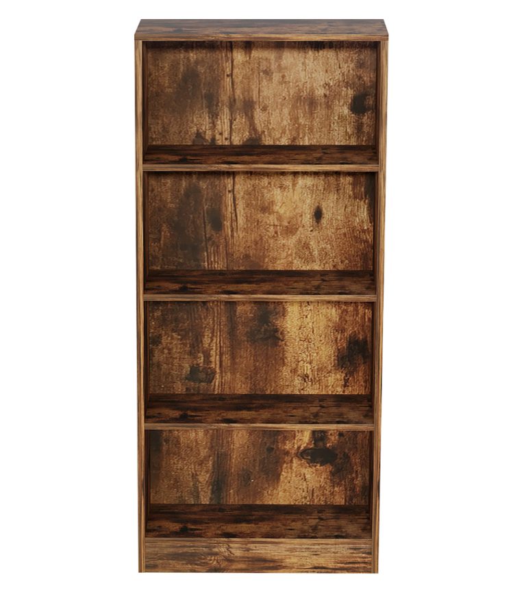 Bibliothèque - étagère ouverte - armoire murale - hauteur 130 cm - couleur noyer brun vintage