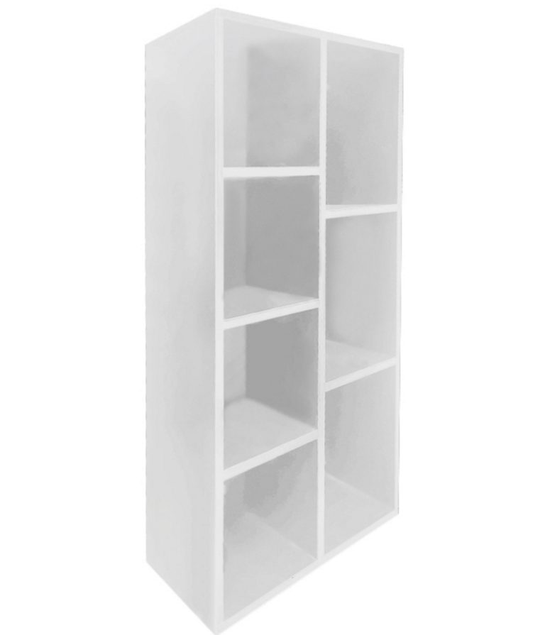 Bibliothèque - étagère ouverte - élément mural - hauteur 130 cm - blanc - image alternative