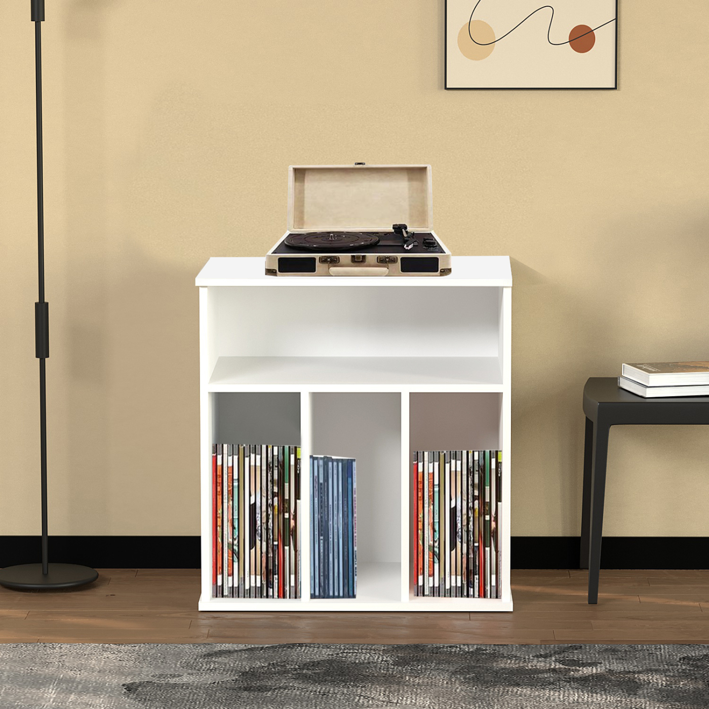 Meuble de rangement vinyle LP - bibliothèque - blanc - VDD World FR Meuble de rangement vinyle LP - bibliothèque - blanc - VDD World FR