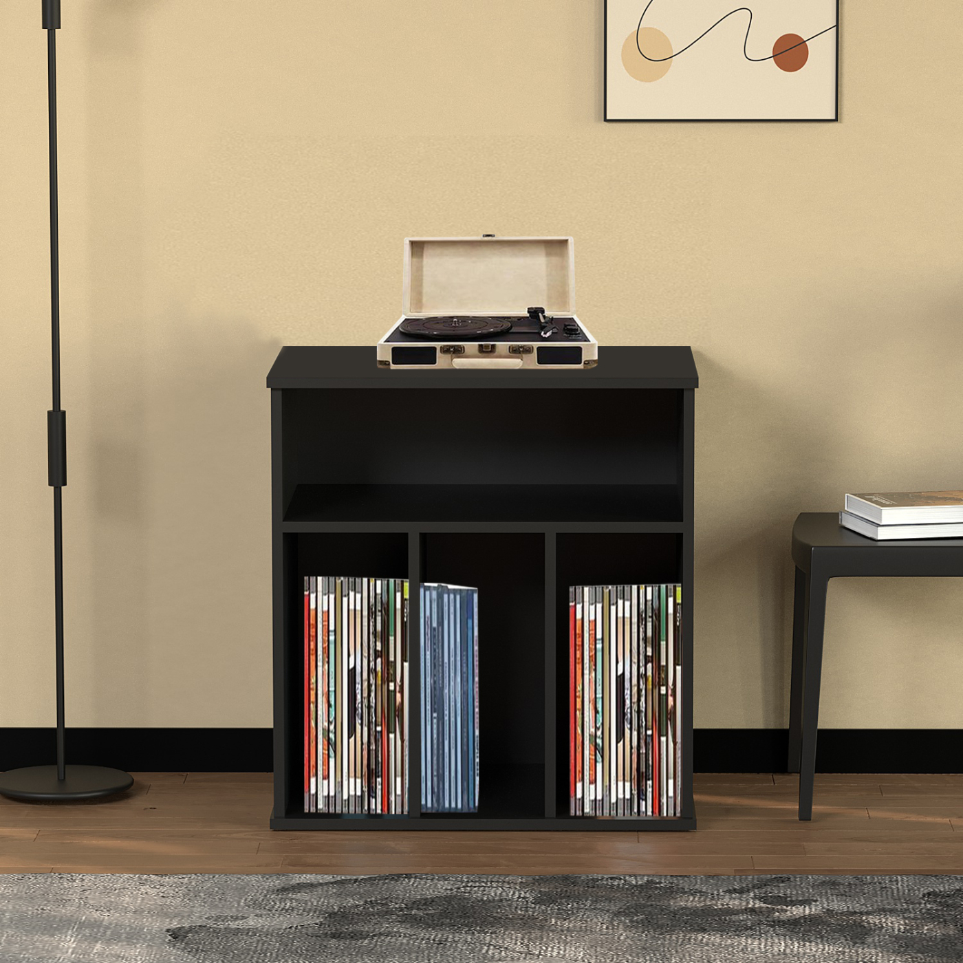 Meuble de rangement vinyle Lp - bibliothèque - rangement magazines livres disques - noir - VDD World FR Meuble de rangement vinyle Lp - bibliothèque - rangement magazines livres disques - noir - VDD World FR