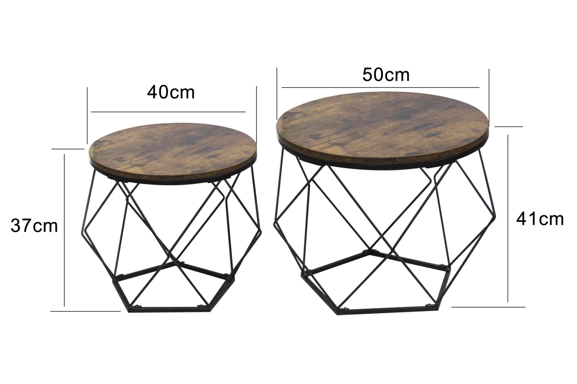 VDD Tables d'appoint set de 2 - table basse style vintage industriel - VDD World FR VDD Tables d'appoint set de 2 - table basse style vintage industriel - VDD World FR