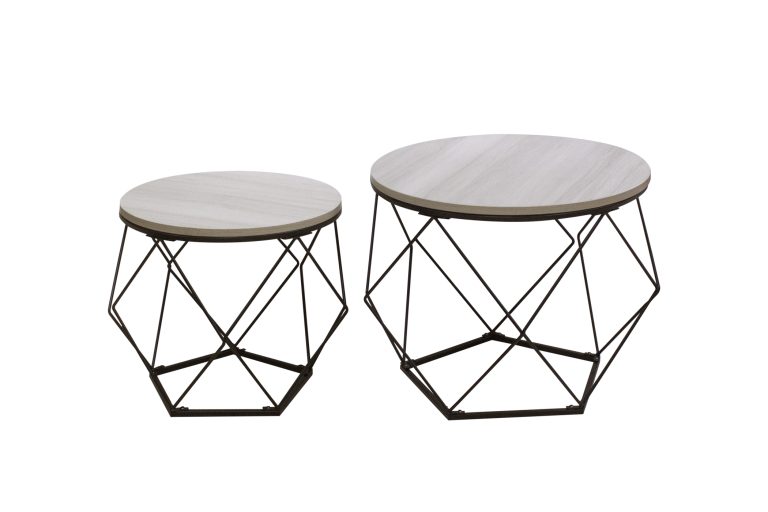 VDD Table d'appoint style vintage industriel - tables basses - lot de 2