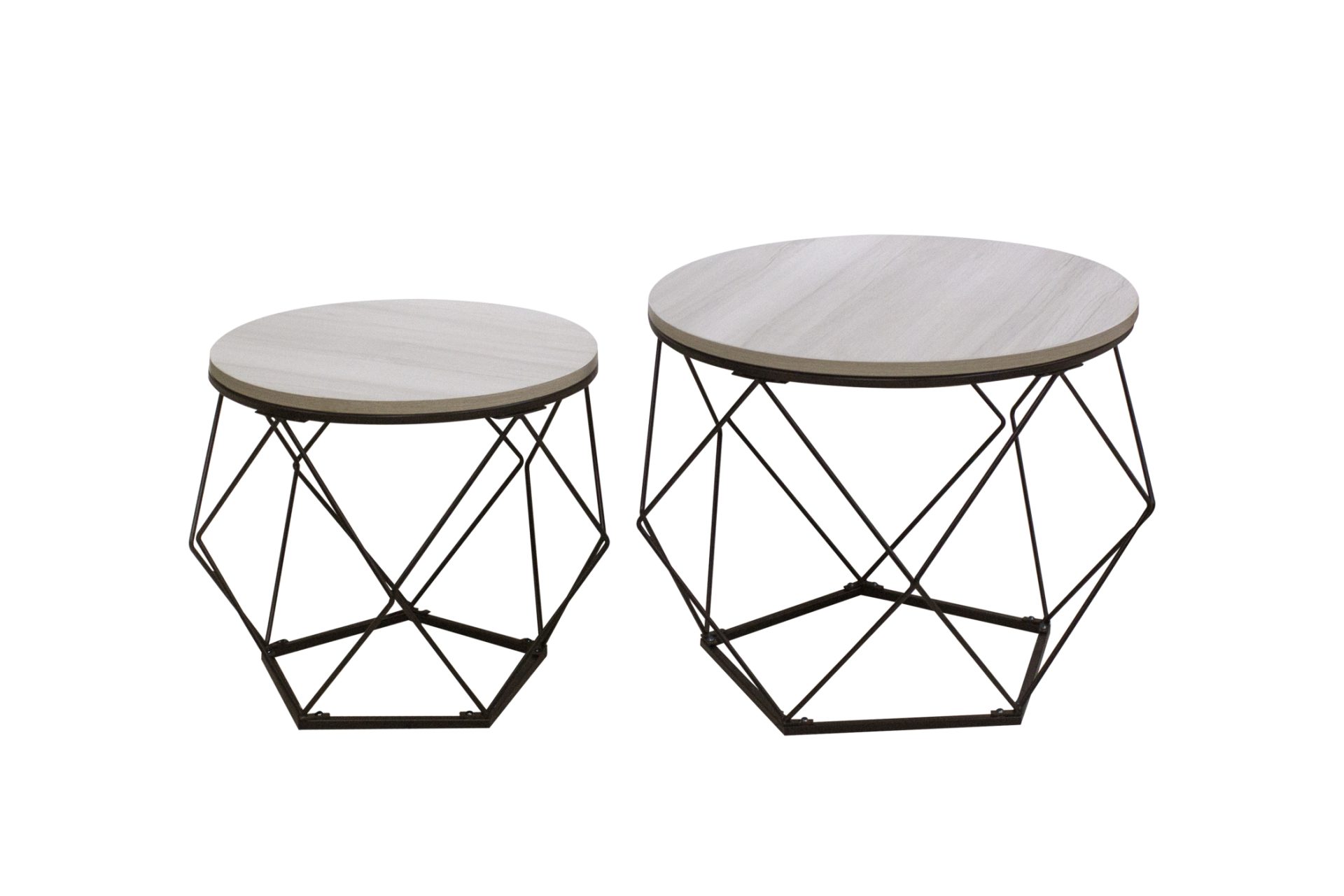VDD Table d'appoint style vintage industriel - tables basses - lot de 2
