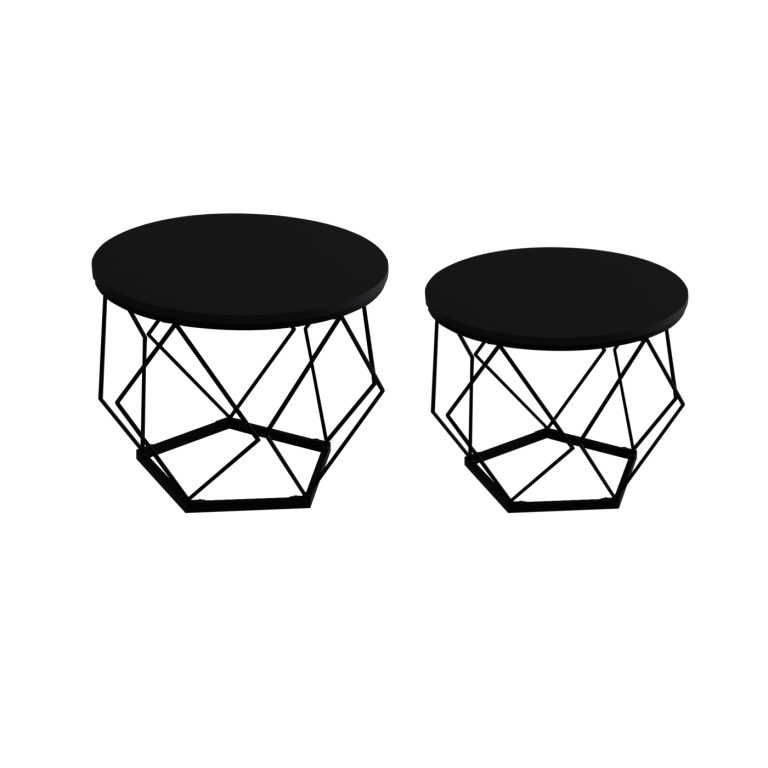 VDD - table d'appoint style vintage industriel - tables basses - set de 2