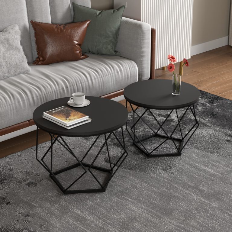 VDD - table d'appoint style vintage industriel - tables basses - set de 2 - image alternative