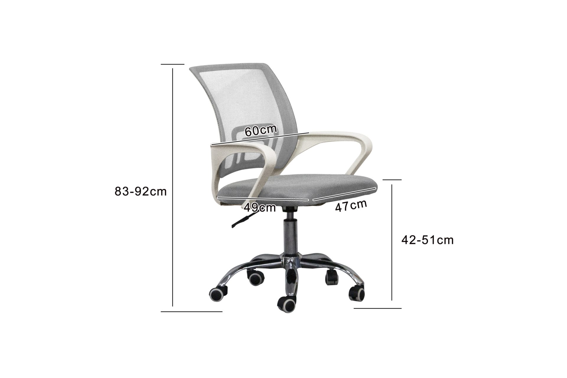 VDD Siège de bureau - gris/blanc - ergonomique - réglable en hauteur - image alternative