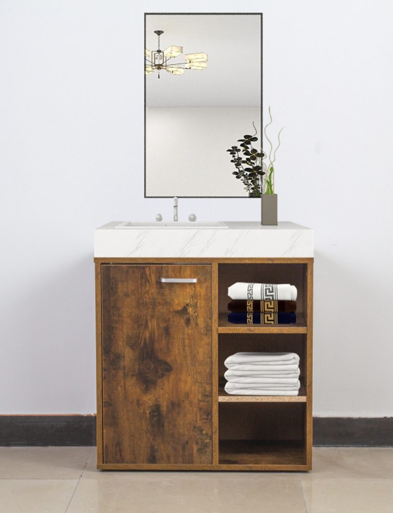Armoire à compartiments Vakkie Armoire de rangement à 3 compartiments ouverts - brun foncé - VDD World FR