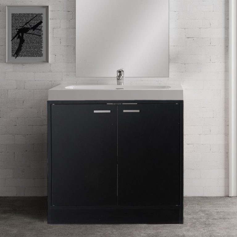 Meuble vasque - meuble de salle de bain - noir - image alternative