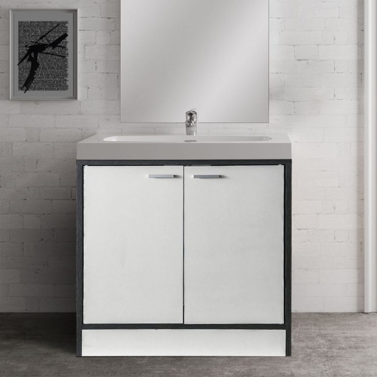 Meuble sous vasque - meuble de salle de bain - gris - image alternative