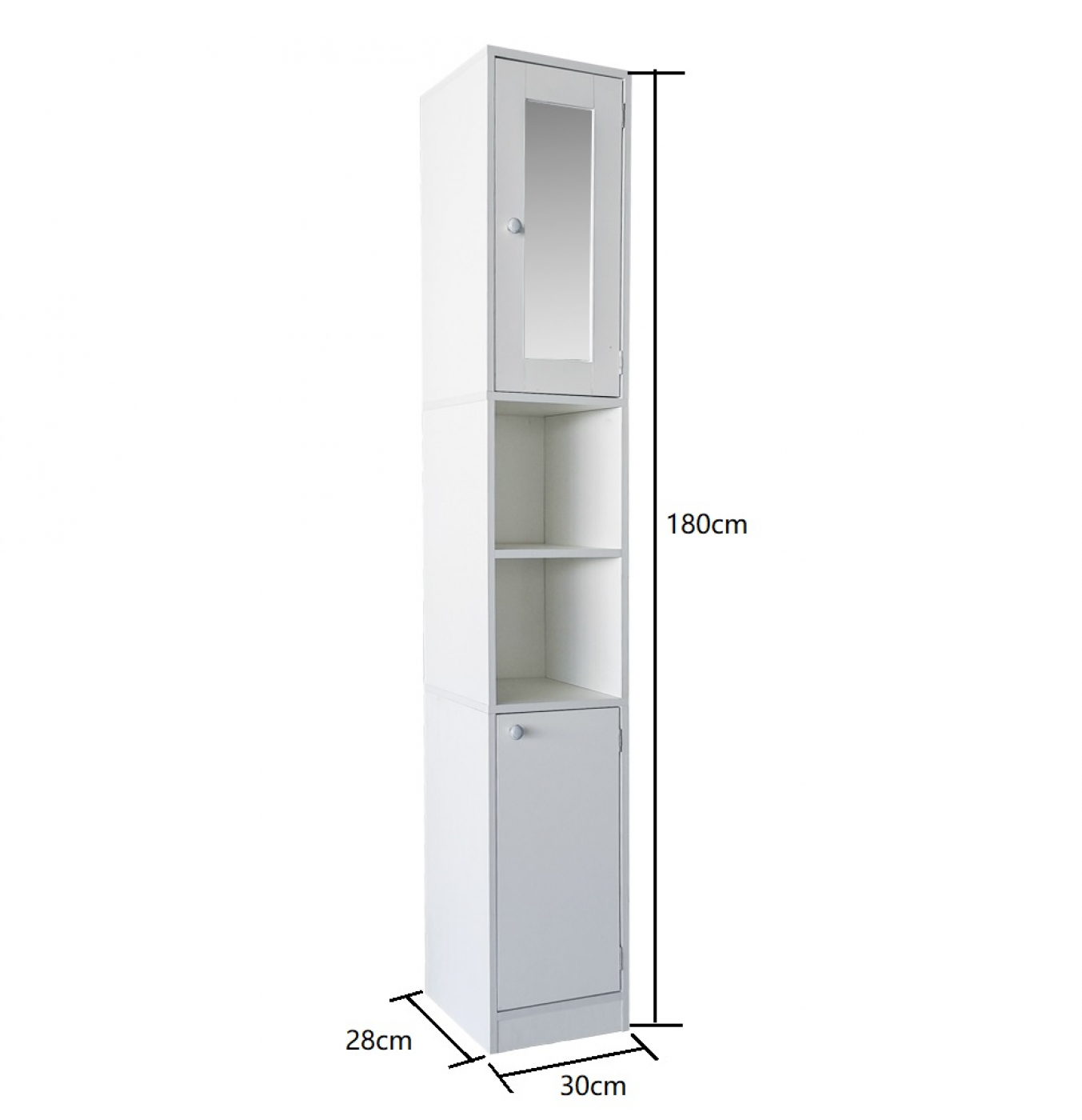 Meuble colonne salle de bain - meuble de rangement salle de bain ou couloir - avec miroir - hauteur - VDD World FR Meuble colonne salle de bain - meuble de rangement salle de bain ou couloir - avec miroir - hauteur - VDD World FR