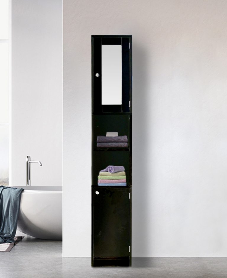 Meuble de salle de bain - meuble colonne salle de bain chambre ou couloir - avec miroir - image alternative