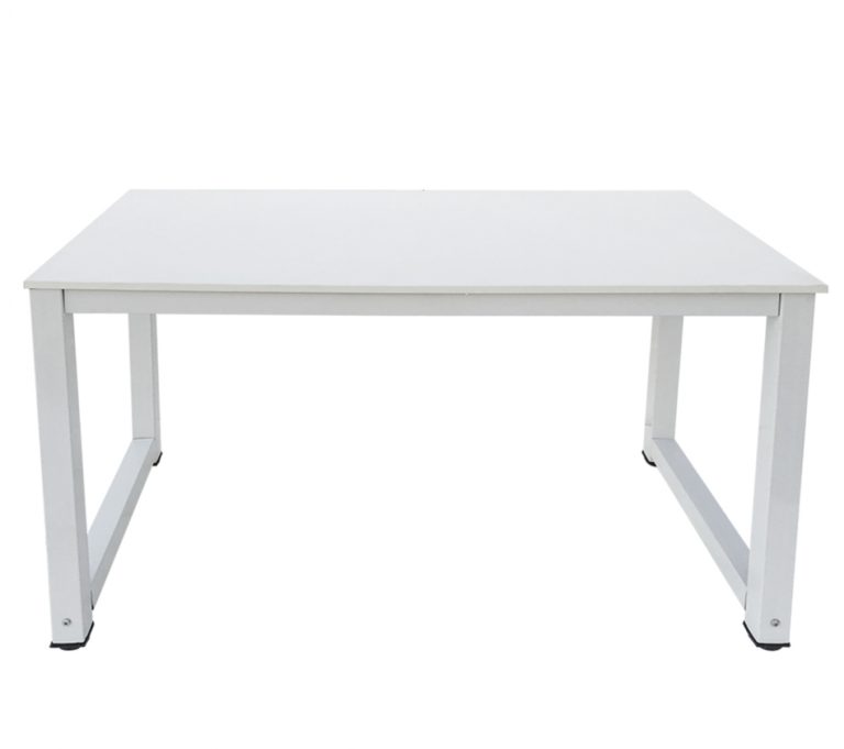 Bureau - table d'ordinateur - table de cuisine - métal bois - 120 cm x 60 cm - blanc