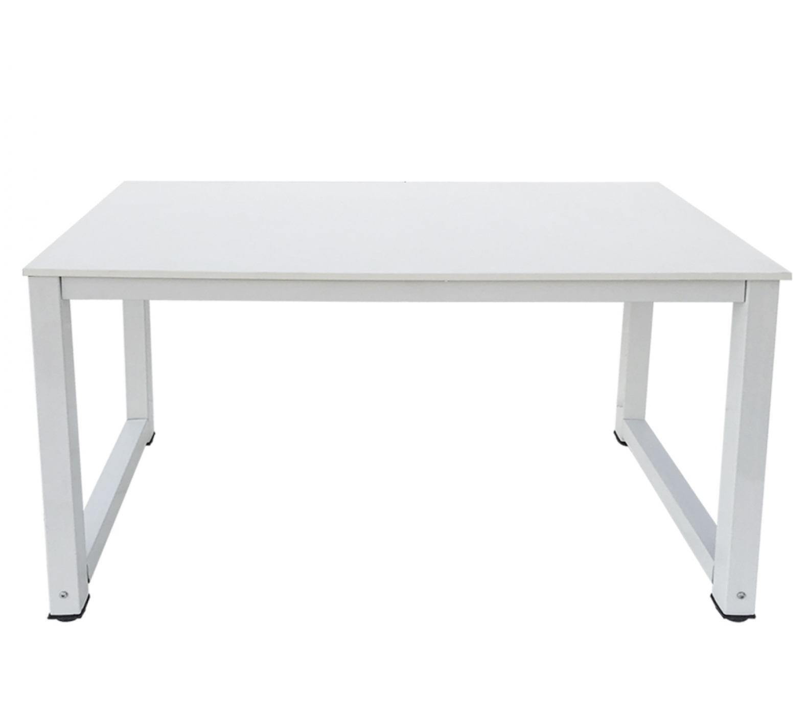 Bureau - table d'ordinateur - table de cuisine - métal bois - 120 cm x 60 cm - blanc