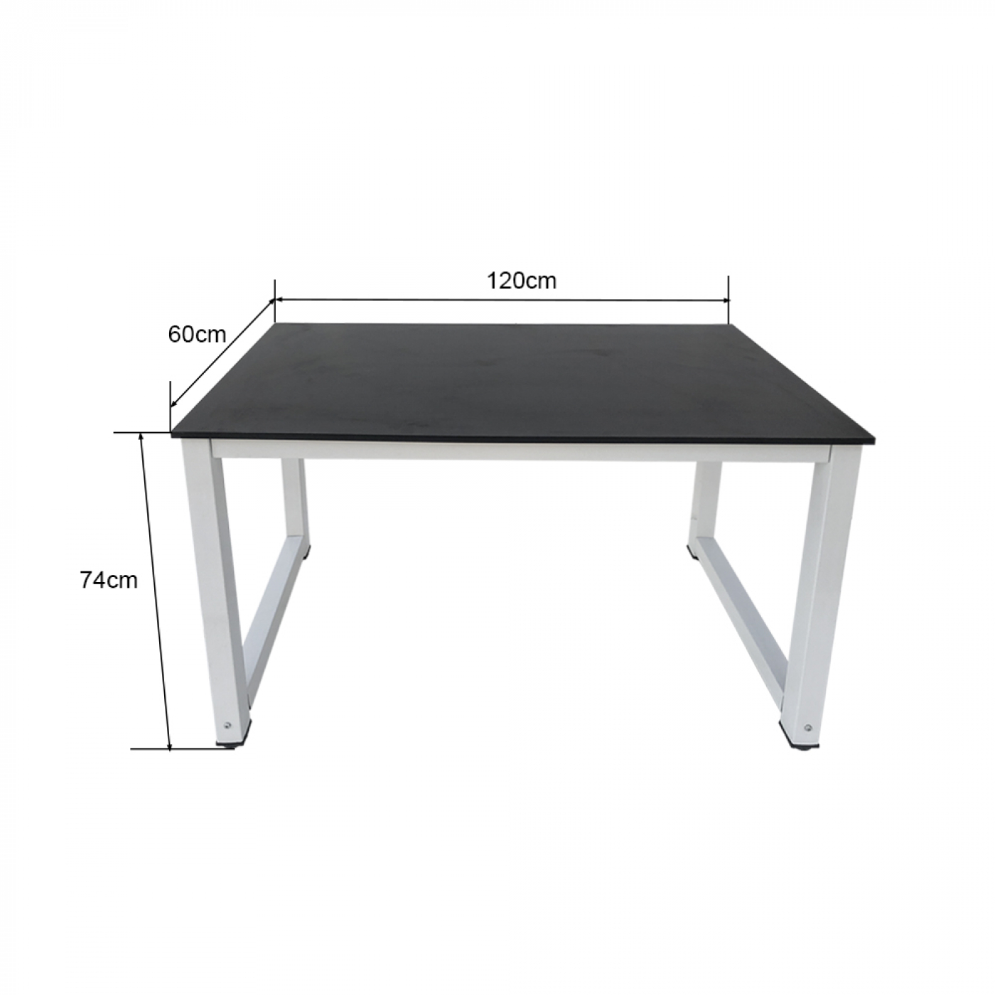 Bureau table d'ordinateur - table de cuisine - métal bois - 120 cm x 60 cm - blanc avec plateau noir - VDD World FR Bureau table d'ordinateur - table de cuisine - métal bois - 120 cm x 60 cm - blanc avec plateau noir - VDD World FR