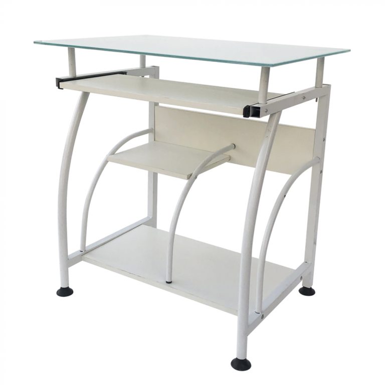 Table d'ordinateur portable de bureau - gain de place - 70 cm x 50 cm - blanc