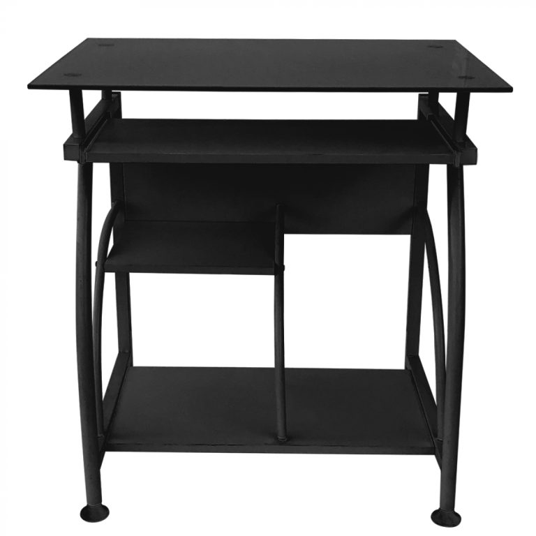 Table d'ordinateur portable de bureau - gain de place - 70 cm x 50 cm - noir