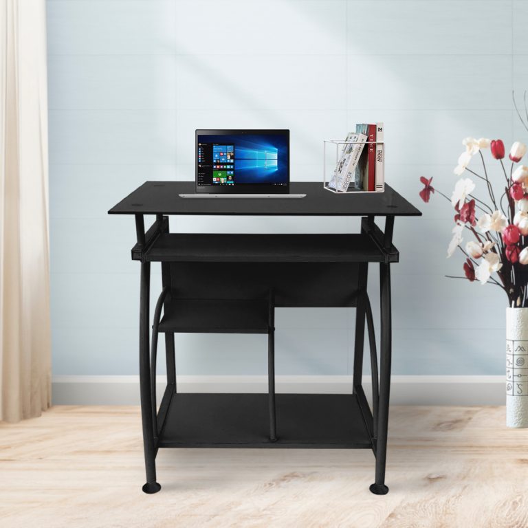 Table d'ordinateur portable de bureau - gain de place - 70 cm x 50 cm - noir - image alternative