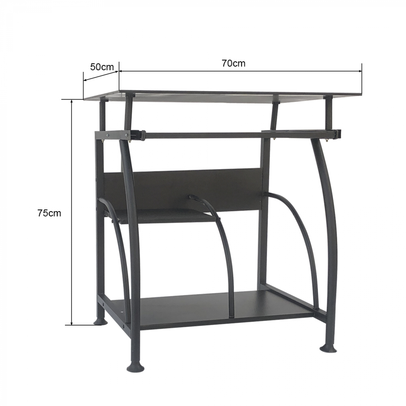 Table d'ordinateur portable de bureau - gain de place - 70 cm x 50 cm - noir - VDD World FR Table d'ordinateur portable de bureau - gain de place - 70 cm x 50 cm - noir - VDD World FR
