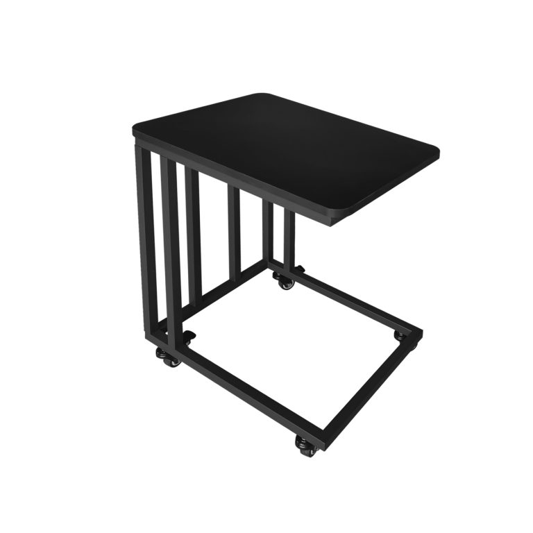 VDD - table d'appoint - mobile - sur roulettes - noir - bois