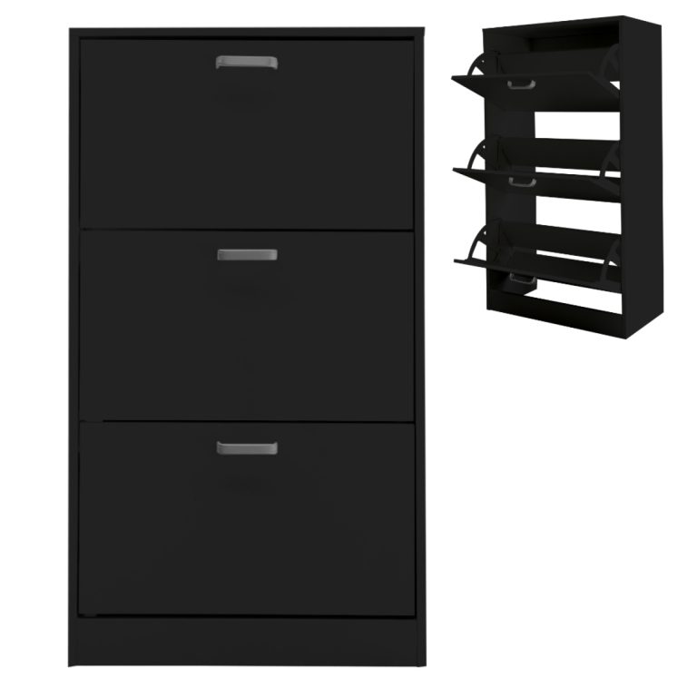 Banc d'entrée avec compartiments à chaussures - étagère à chaussures avec coussin de siège - noir - VDD World FR