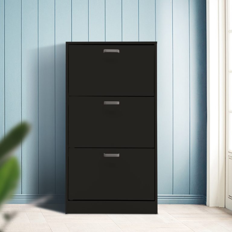 Banc d'entrée avec compartiments à chaussures - étagère à chaussures avec coussin de siège - noir - VDD World FR