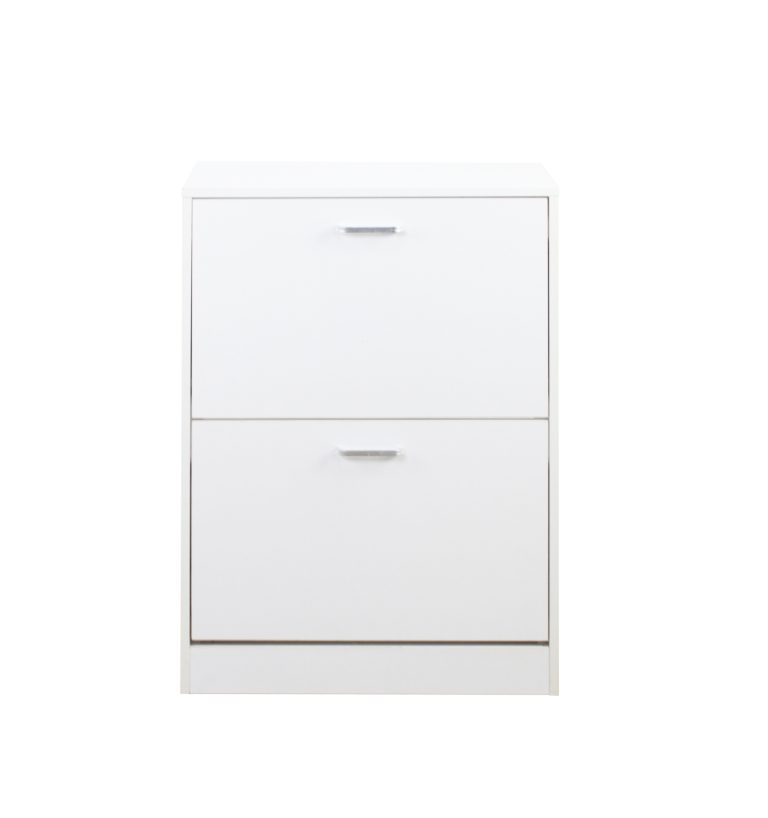 Meuble à chaussures - étagère à chaussures - 2 compartiments - blanc