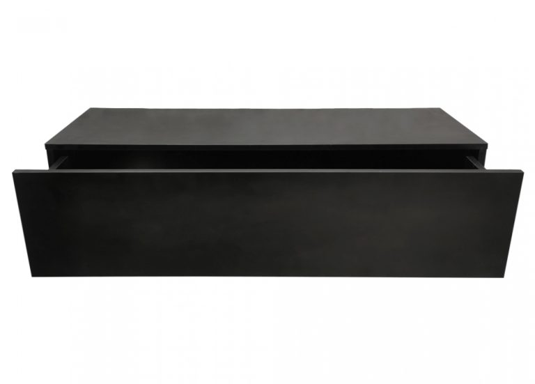 Meuble d'entrée flottant - meuble buffet suspendu - 100 cm de large - noir