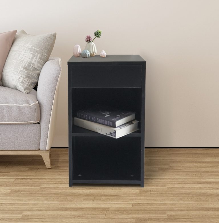 Meuble d'entrée table de chevet hauteur 65 cm noir - image alternative