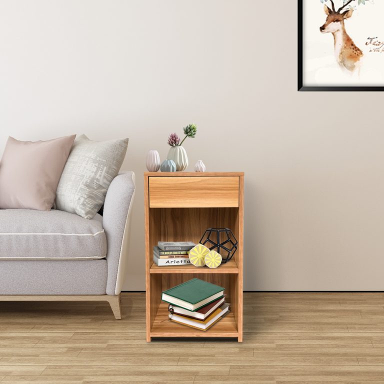 Armoire de chevet 65 cm haut marron clair - image alternative