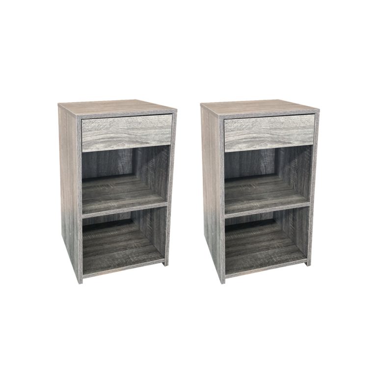 VDD - Table de chevet - Lot de 2 tables de chevet - Tables de chevet - Table de chevet grise