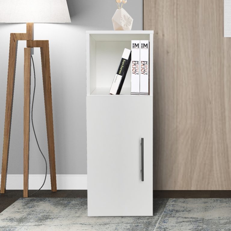 Armoire d'entrée - table de chevet - hauteur 90 cm - blanc - image alternative