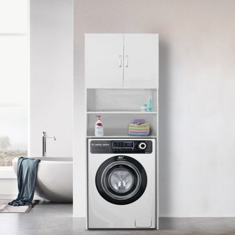 Lave-linge armoire sèche-linge séchant meuble 190 cm blanc - image alternative