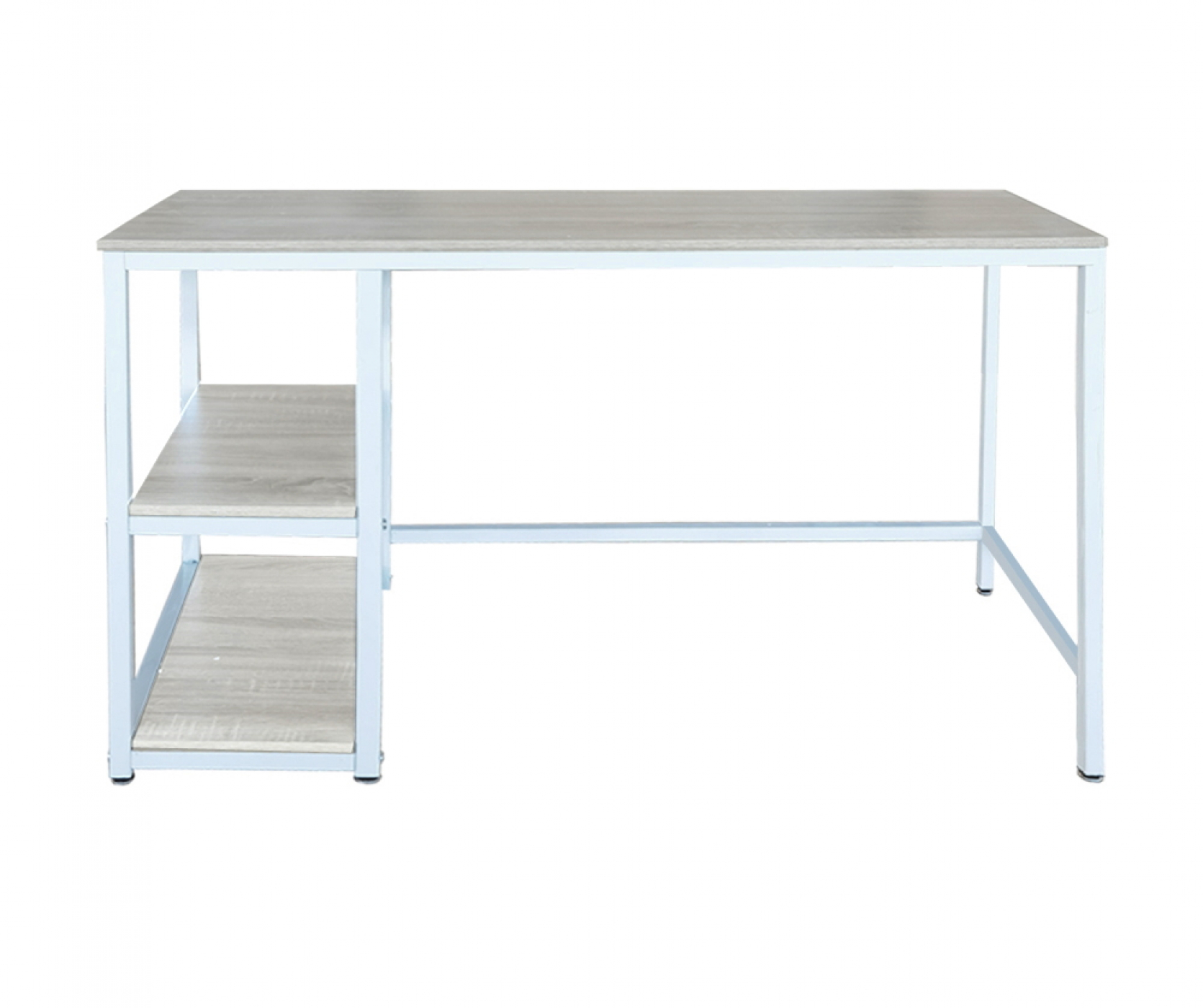 Desk Stoer - table d'ordinateur - design industriel - avec rangement - blanc marron
