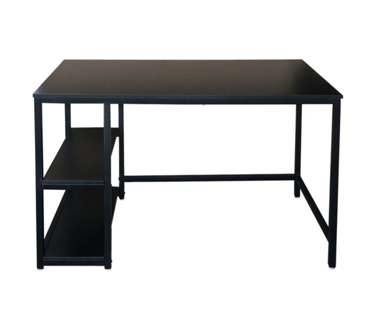 Desk Stoer - table d'ordinateur - design industriel - avec étagères de rangement - noir