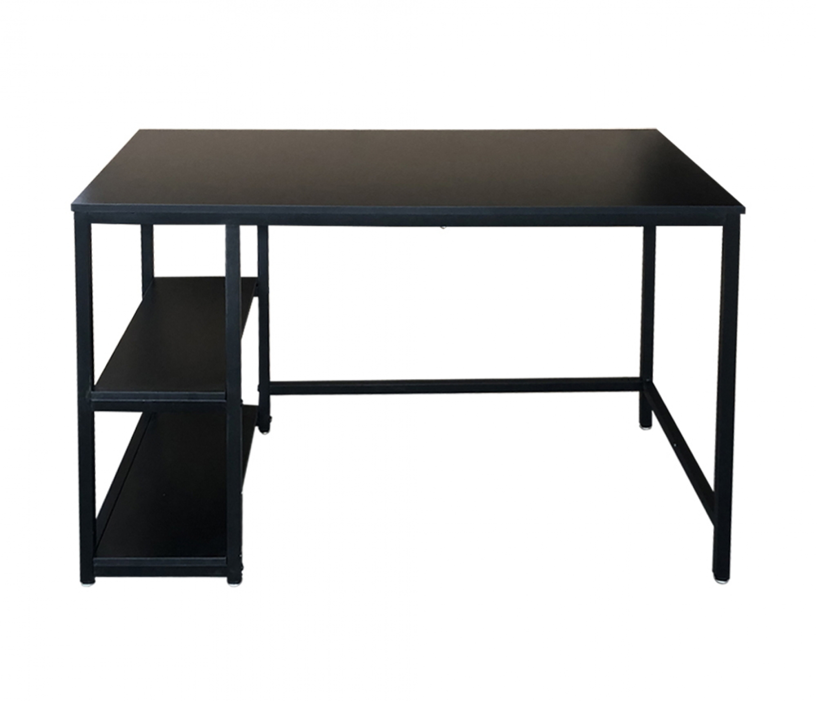 Desk Stoer - table d'ordinateur - design industriel - avec étagères de rangement - noir