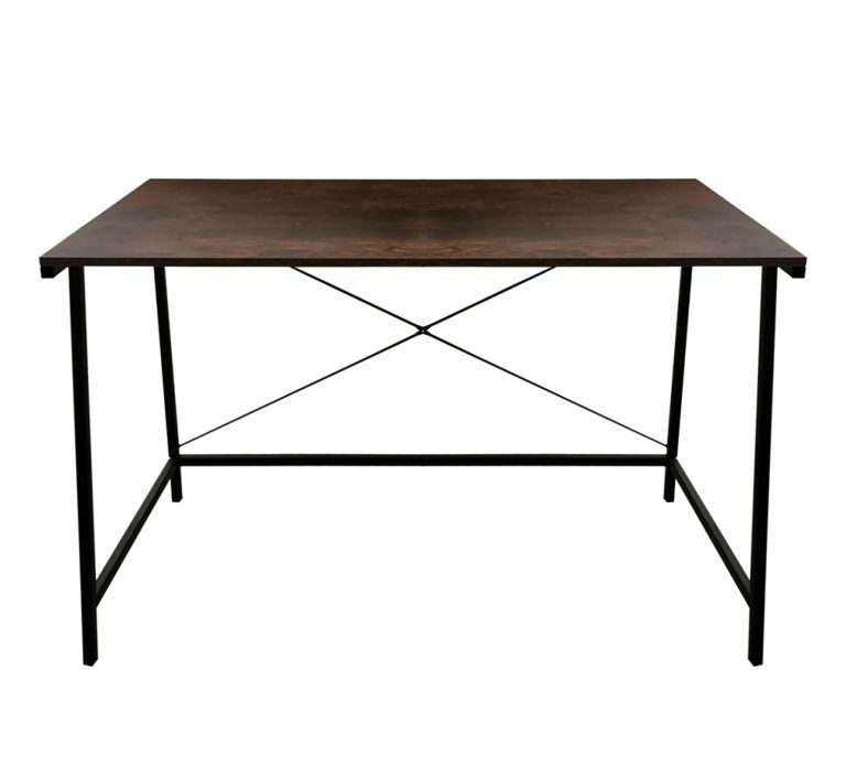 Bureau table ordinateur portable Tough - vintage industriel - métal noir bois marron