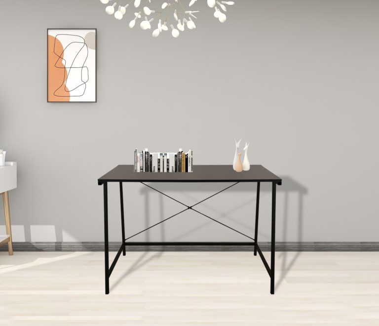 Bureau - table pour ordinateur portable - 140 cm de large et 50 cm de profondeur - blanc - VDD World FR