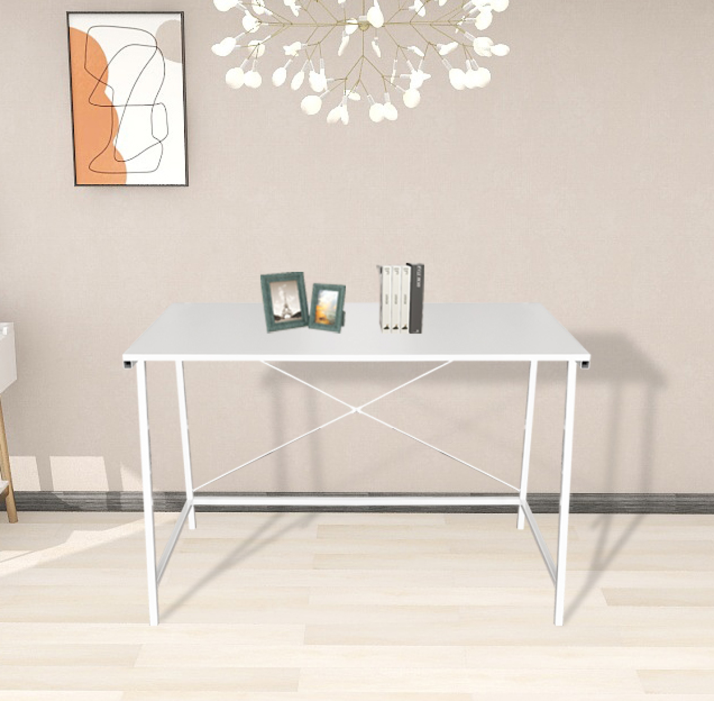 Desk Stoer - table pour ordinateur portable - table d'ordinateur - industriel - blanc - image alternative