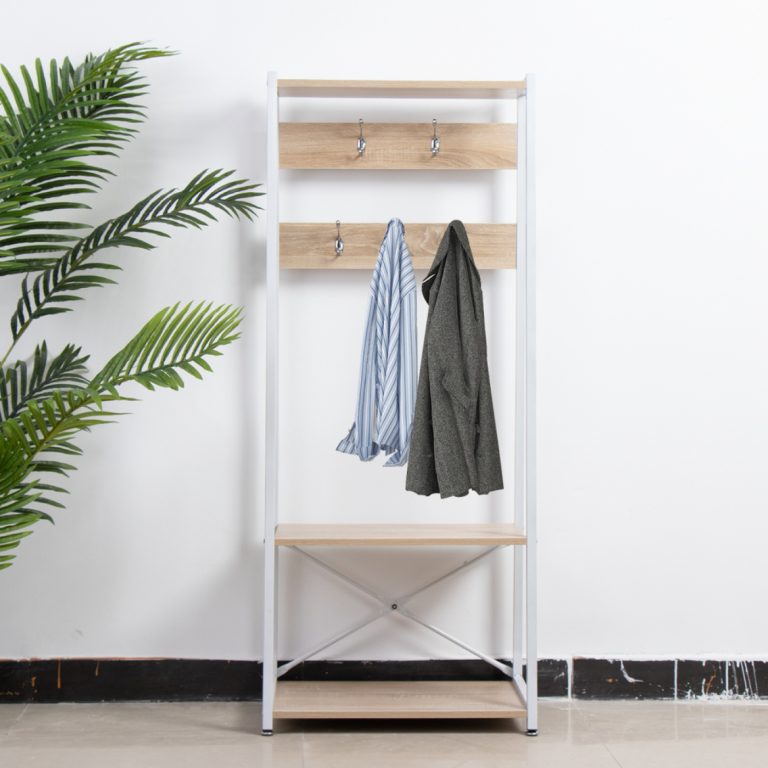 Porte-manteau debout Armoire industrielle robuste avec porte-chaussures 136 cm de haut - image alternative
