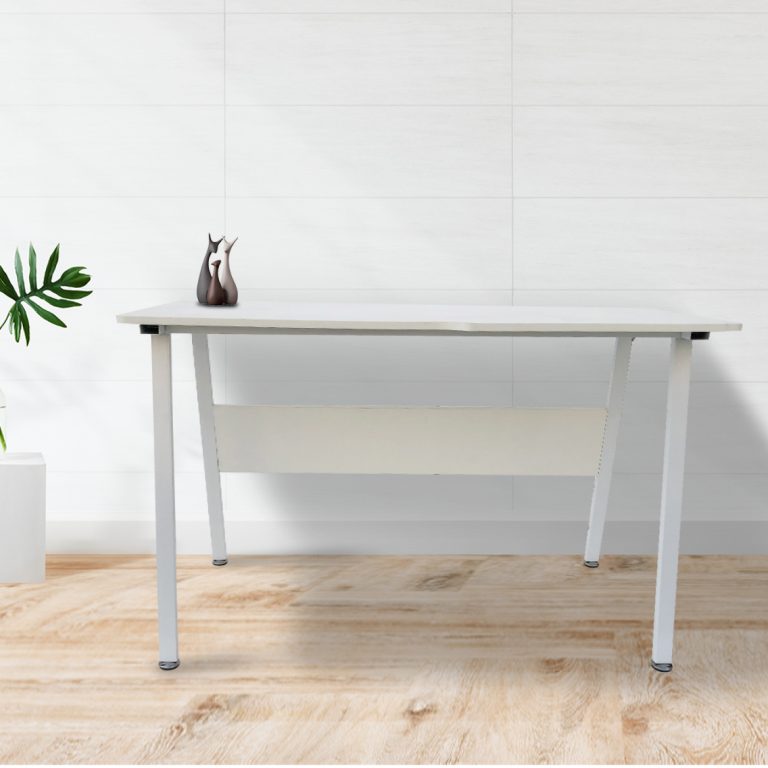 Table d'ordinateur bureau Tough - largeur 130 cm - cadre blanc plateau blanc - image alternative