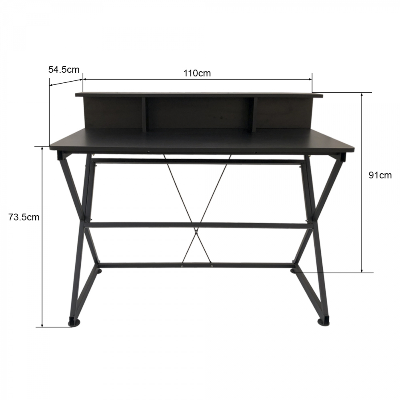 Table de bureau ordinateur portable Tough - style industriel moderne - 110 cm de large - noir - VDD World FR Table de bureau ordinateur portable Tough - style industriel moderne - 110 cm de large - noir - VDD World FR