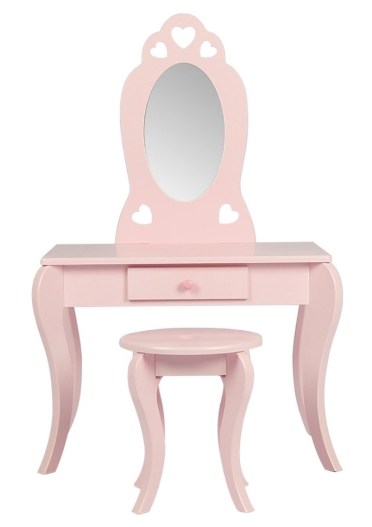 VDD - Coiffeuse - Meuble de maquillage - Table de maquillage - Rose - Avec miroir