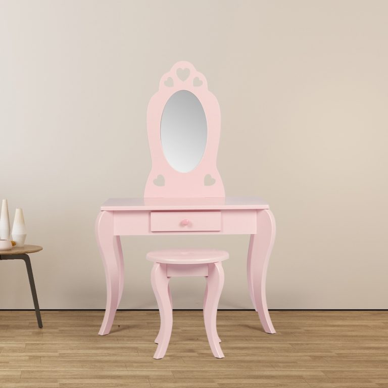VDD - Coiffeuse - Meuble de maquillage - Table de maquillage - Rose - Avec miroir - image alternative