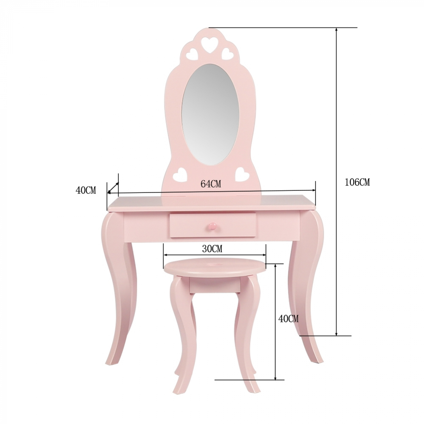 VDD - Coiffeuse - Meuble de maquillage - Table de maquillage - Rose - Avec miroir - VDD World FR VDD - Coiffeuse - Meuble de maquillage - Table de maquillage - Rose - Avec miroir - VDD World FR