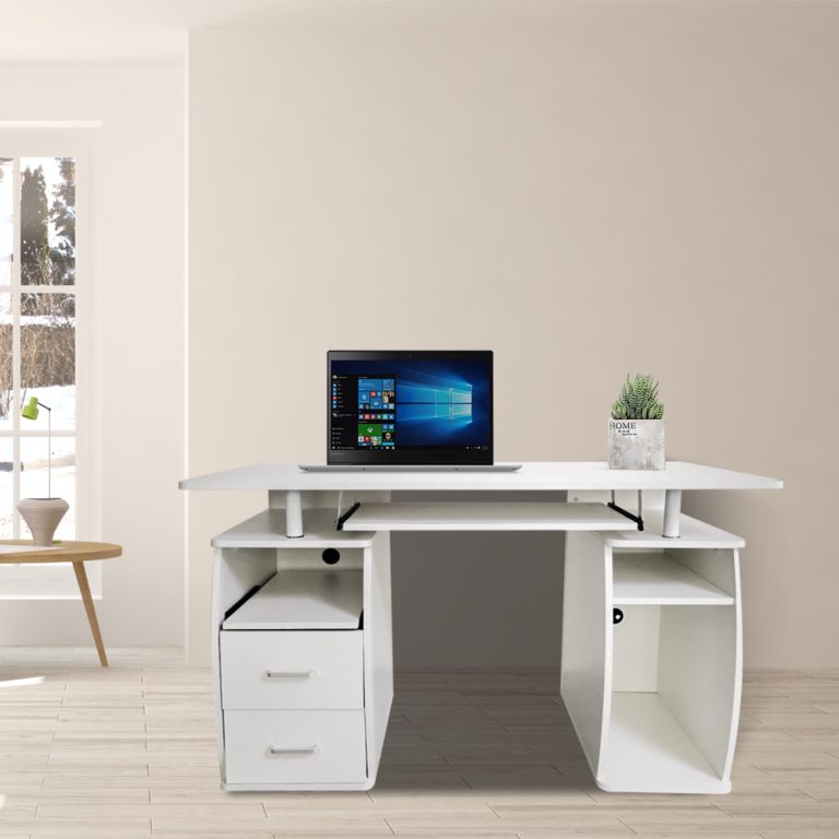 Table d'ordinateur de bureau - largeur 120 cm - blanc - image alternative